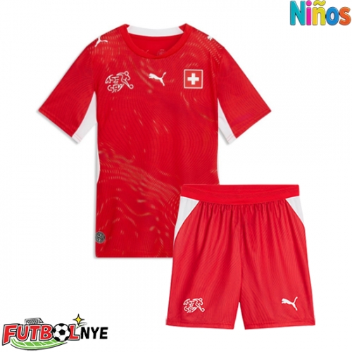 Camiseta Suiza Primera Equipación para niños Mundial 2026 manga corta (+ pantalones cortos)